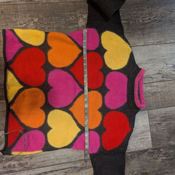 Vintage Mondi Multicolor Heart Sweater Size 38 - Picture 6 of 8